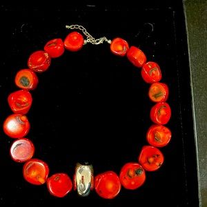 Red beaded necklace